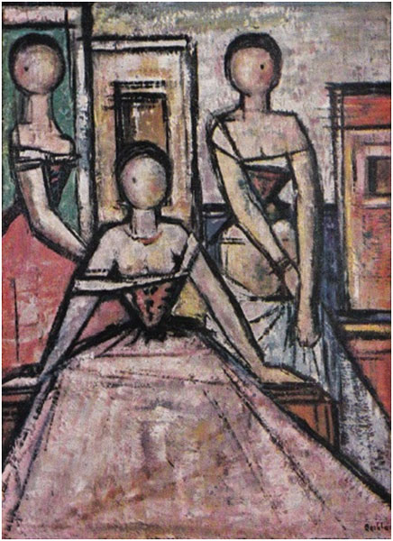 Oscar Barblan, Le tre grazie, Oil on canvas (Photo), ca. 1956