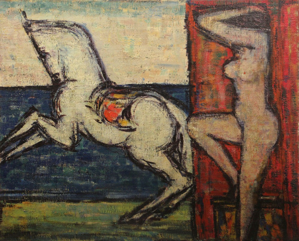Oscar Barblan, Sensualità, Oil on canvas, 65 x 81 cm, ca. 1956-57