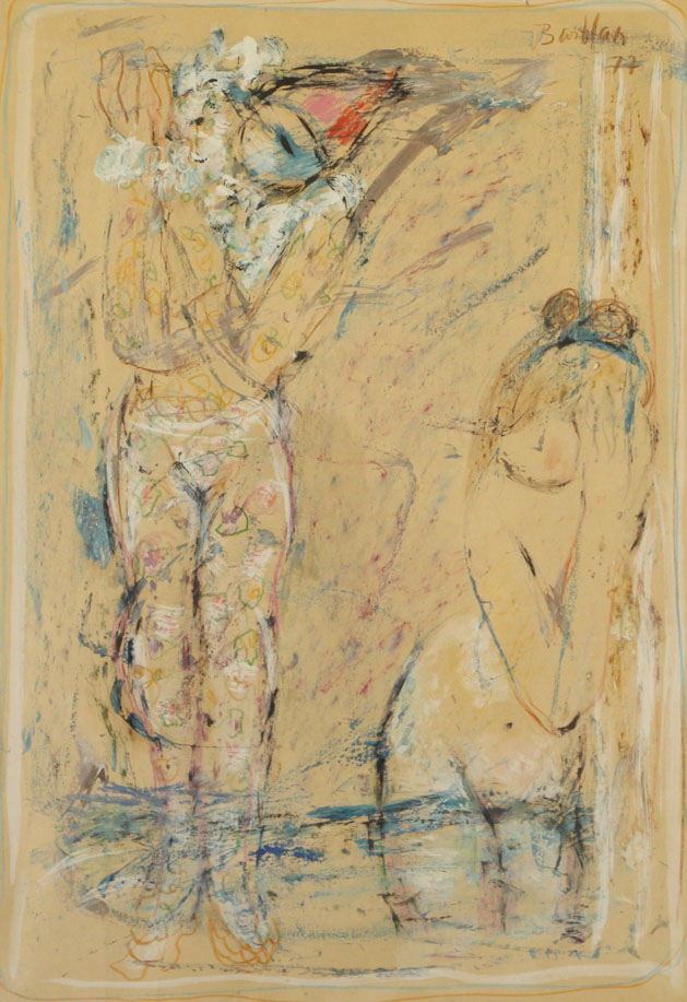 Oscar Barblan, Seduzione, Mixed technique    on paper, 52 x 45 cm, 1977