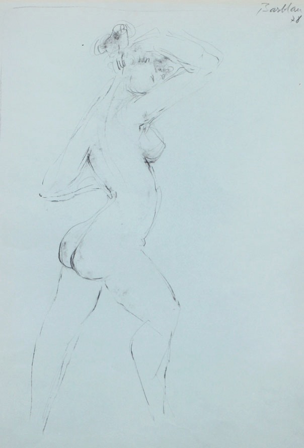 Oscar Barblan, Nudino, Drawing pencil on paper, 50 x 35 cm, 1978